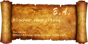 Blocher Amarillisz névjegykártya